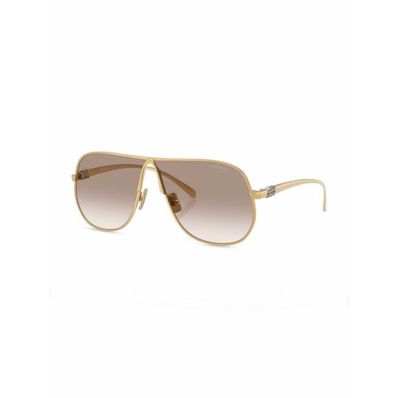 New Miu Miu MUA56S 5AK90L Gold Metal Frame Brown Gradient Pilot Sunglasses main image 5